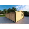 Garage in bois TRIPLE 9x6, 44mm, façade côté droit