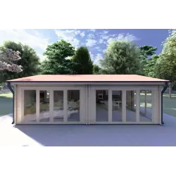 Bureau-Studio de jardin AUGUSTA 8x6, 44mm, vue frontale