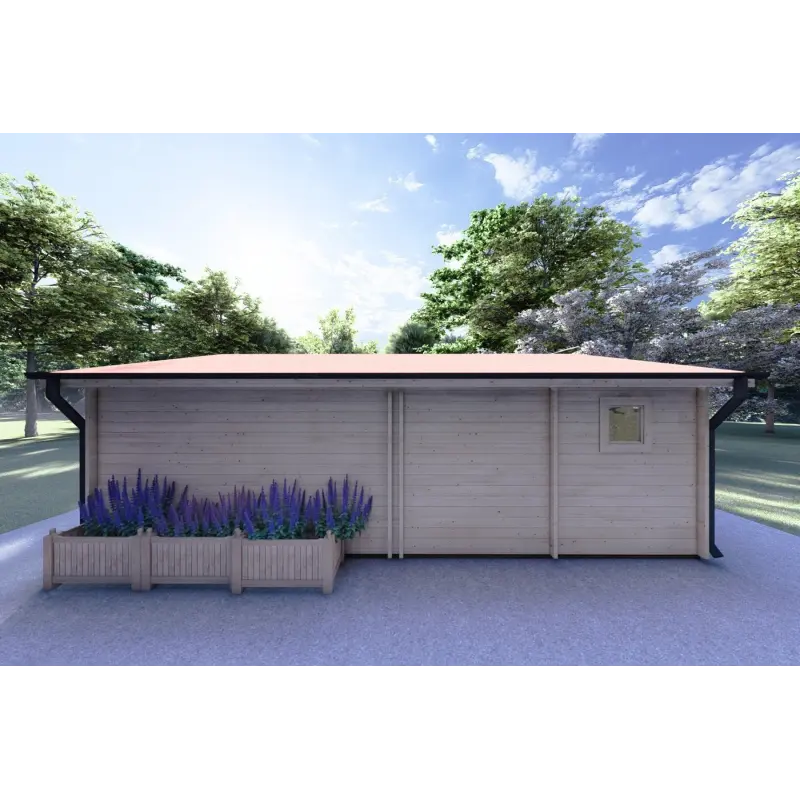 Bureau-Studio de jardin AUGUSTA 8x6, 44mm, vue arrière