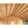 Abri voiture en bois DOUBLE avec remise 6x7, 44mm, intérieur – modèle réalisé