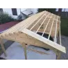 Abri voiture en bois DOUBLE avec remise 6x7, 44mm, vue intérieure du toit – modèle réalisé
