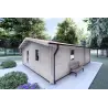 Chalet bois DALIA 6x8 44mm, façade côté droit