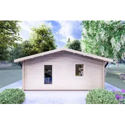 Chalet bois DALIA 6x8 44mm, vue frontale