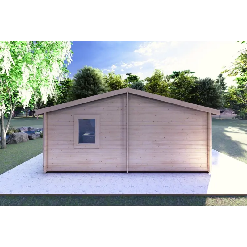 Chalet bois DALIA 6x8 44mm, vue arrière