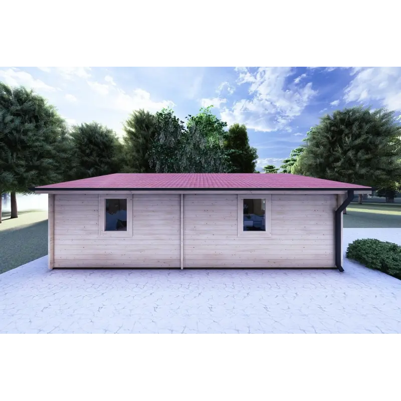 Chalet bois DALIA 6x8 44mm, côté gauche