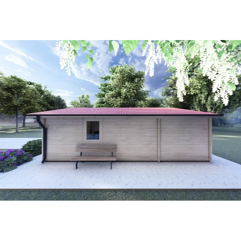 Chalet bois DALIA 6x8 44mm, côté droit