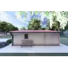 Chalet bois DALIA 6x8 44mm, côté droit