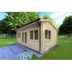 Abris de jardin en bois CAMILLA 5.5x4.2 44mm, façade côté droit