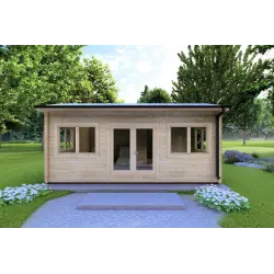 Abris de jardin en bois CAMILLA 5.5x4.2 44mm, vue frontale