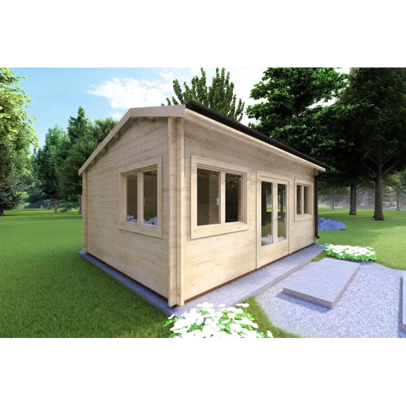 Abris de jardin en bois CAMILLA 5.5x4.2 44mm, côté gauche