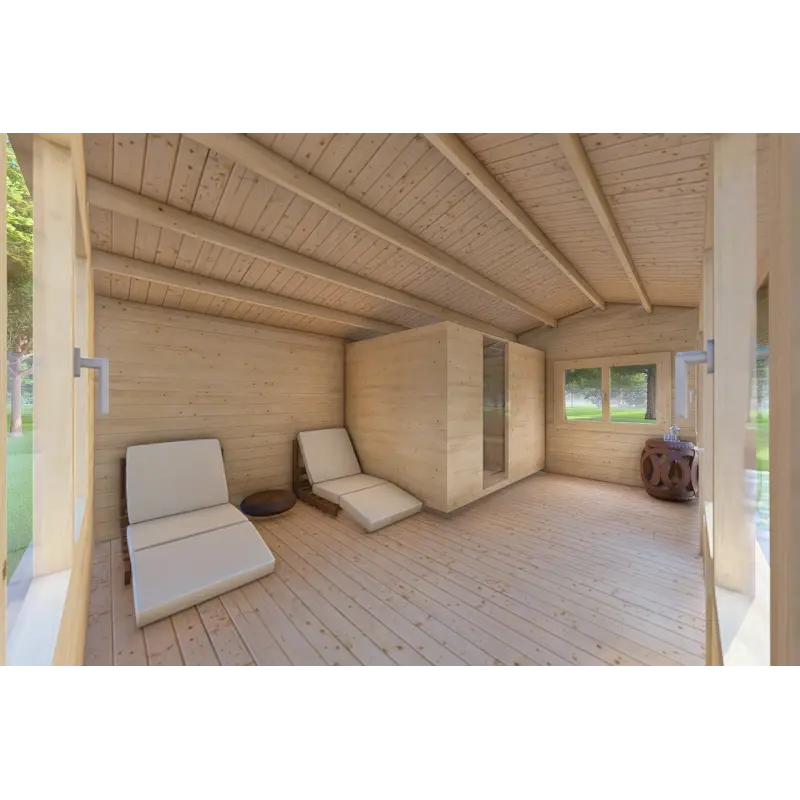 Abris de jardin en bois CAMILLA 5.5x4.2 44mm, intérieur