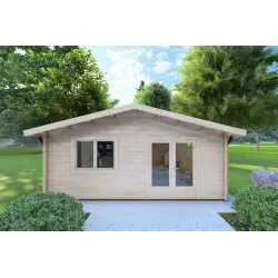 Abris de jardin en bois LELLA 5x5 44mm, vue frontale
