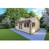 Maison en bois de jardin VIOLA 6x5.2 44mm, façade côté droit