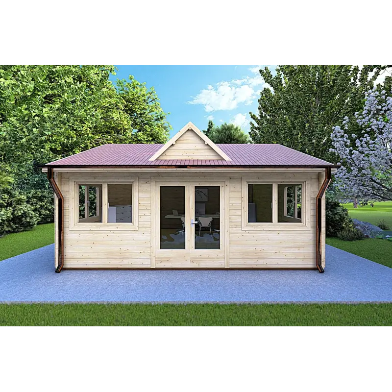 Maison en bois de jardin VIOLA 6x5.2 44mm, vue frontale