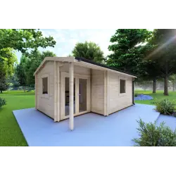 Remise en bois SONIA 6x4 44mm, façade côté gauche