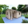 Remise en bois SONIA 6x4 44mm, façade côté gauche