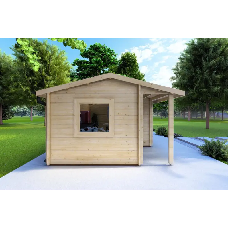 Remise en bois SONIA 6x4 44mm, côté gauche