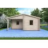 Maison en bois ALMA 6x11, 44/100/44 mm, vue frontale