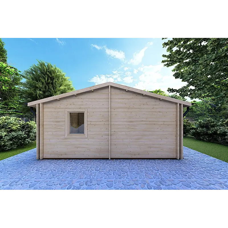 Maison en bois ALMA 6x11, 44/100/44 mm, vue arrière