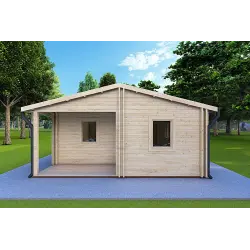 Maison isolée ALMA 6x12, 44/100/44 mm, vue frontale