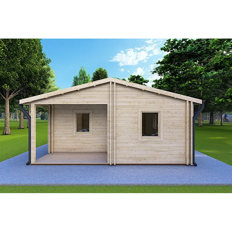 Maison isolée ALMA 6x12, 44/100/44 mm, vue frontale