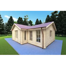 Maison en bois NOEMI 10x6 44/100/44 mm, façade côté droit