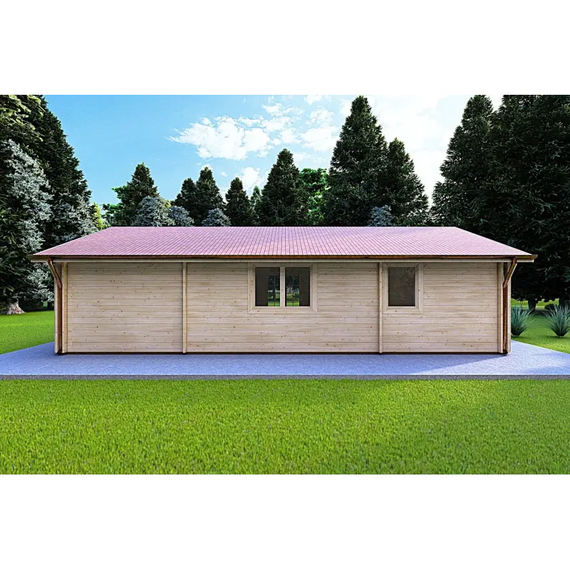 Maison en bois NOEMI 10x6 44/100/44 mm, vue arrière