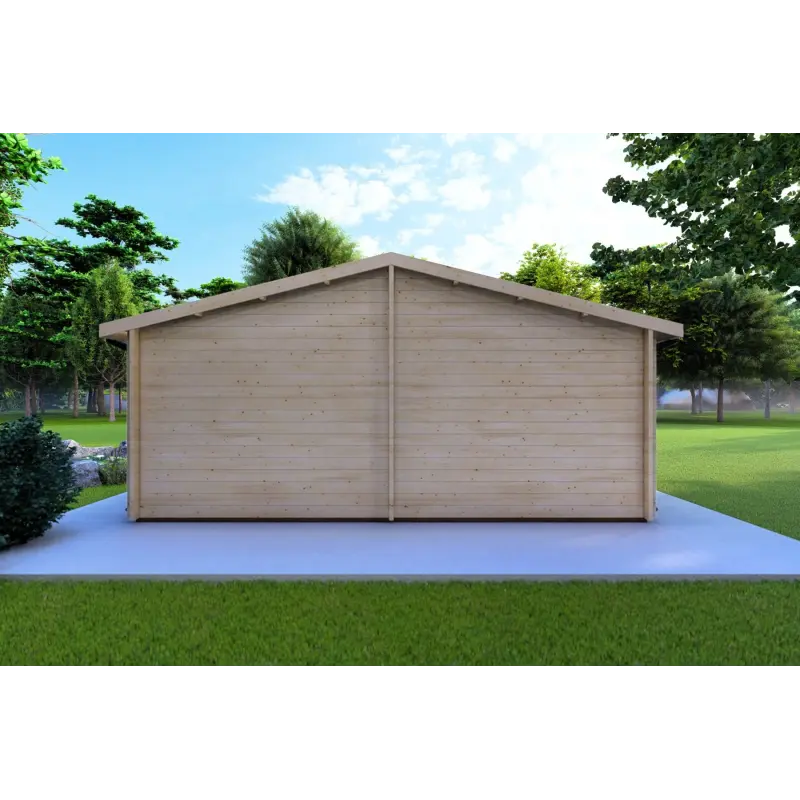 Maison en bois isolée IRMA 6x6, 44/100/44 mm, vue arrière