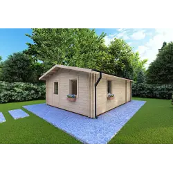 Maison en bois DALIA 5x7, 44/100/44 mm, façade côté droit