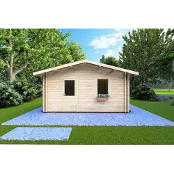 Maison en bois DALIA 5x7, 44/100/44 mm, vue frontale