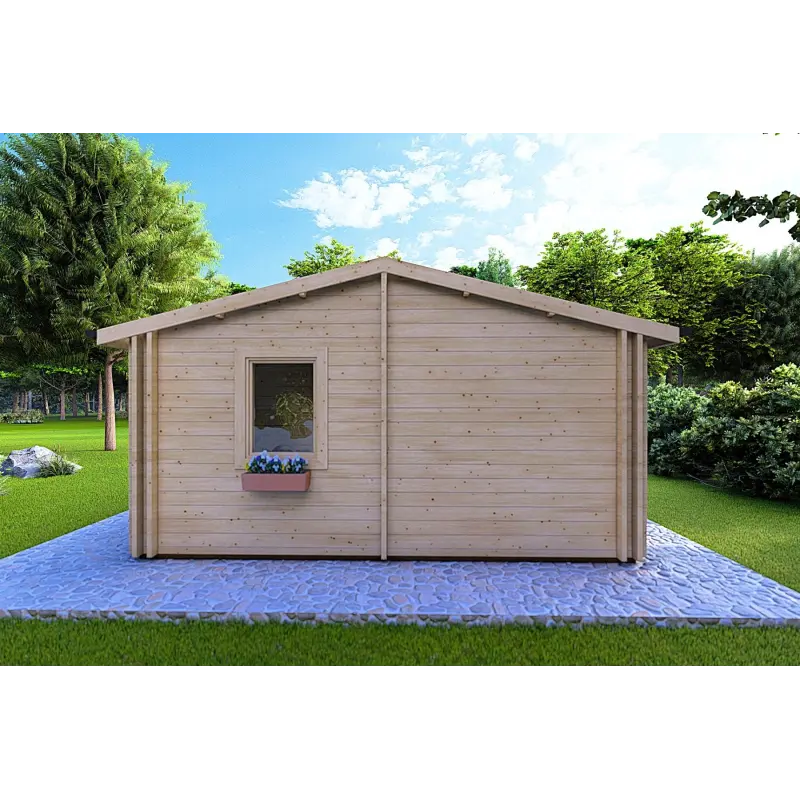 Maison en bois isolée DALIA 6x8, 44/100/44 mm, vue arrière