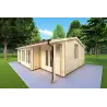Maison en bois ADELE 8x6, 44/100/44 mm, façade côté droit