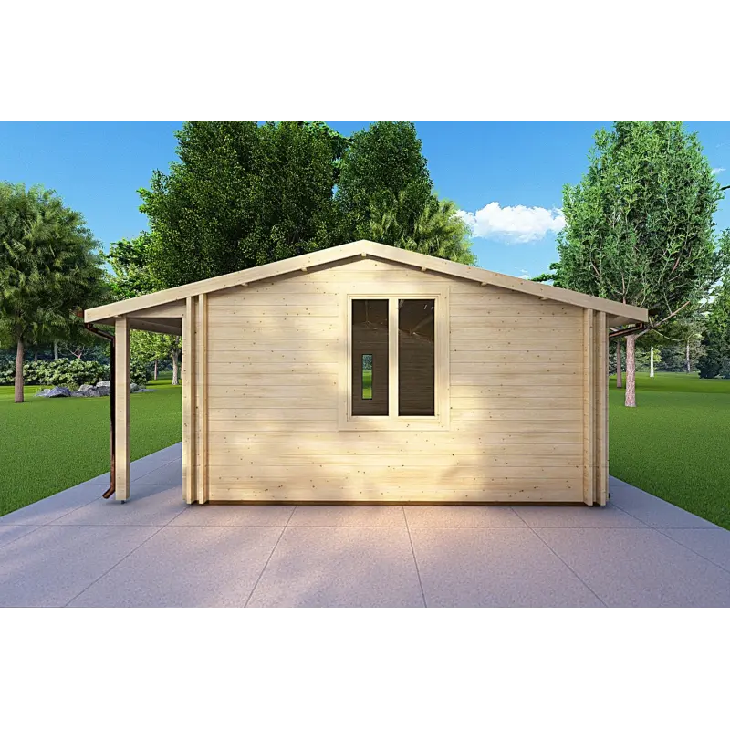 Maison en bois ADELE 8x6, 44/100/44 mm, côté droit