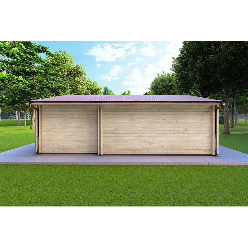 Maison en bois ADELE 8x6, 44/100/44 mm, vue arrière