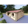 Maison en bois isolée GIADA 10x7.20, 44/100/44 mm, façade côté droit