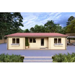 Maison en bois isolée GIADA 10x7.20, 44/100/44 mm, vue frontale
