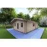 Maison en bois isolée LARA 6x8, 44/100/44 mm, façade côté droit