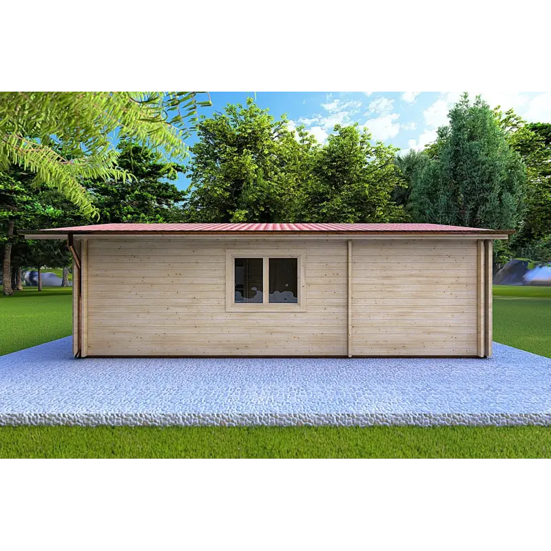 Maison en bois isolée LARA 6x8, 44/100/44 mm, côté droit