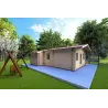 Maison en bois isolée LARA 6x8, 44/100/44 mm, côté gauche