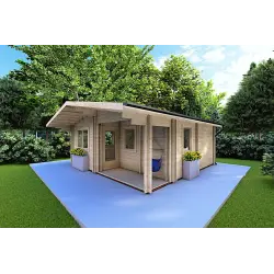 Maison isolée ELBA 6x6, 44/100/44 mm, façade côté droit