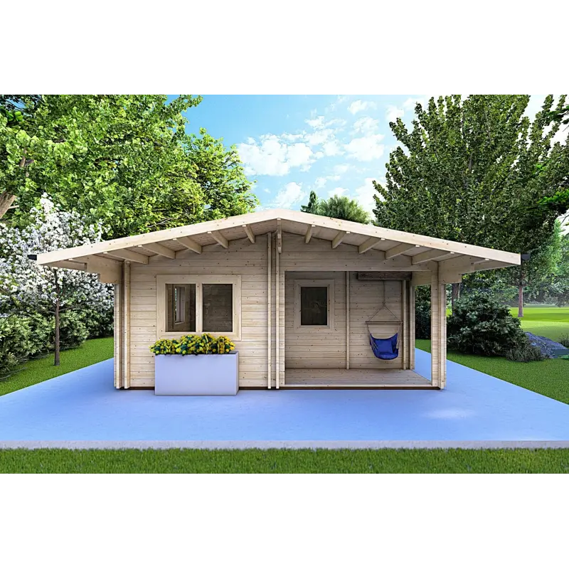 Maison isolée ELBA 6x6, 44/100/44 mm, vue frontale