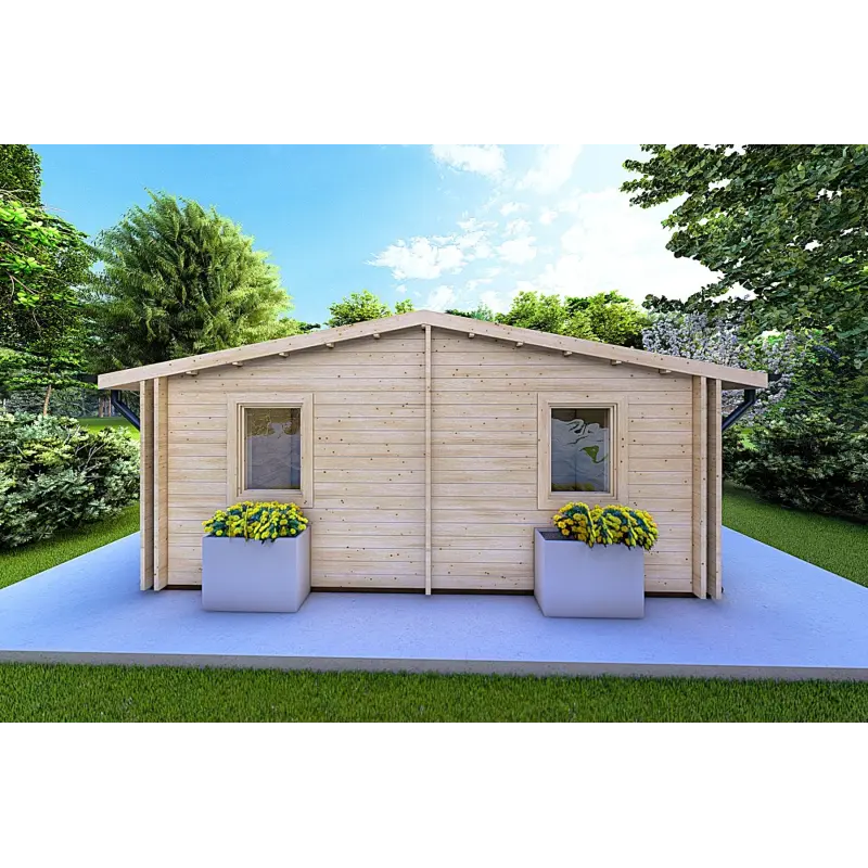 Maison isolée ELBA 6x6, 44/100/44 mm, vue arrière