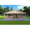 Maison en bois FIRENZE 8x12, 44/100/44 mm, vue frontale