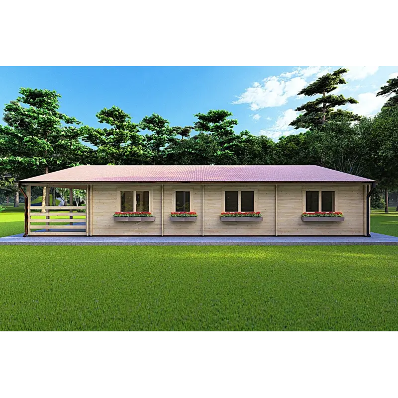Maison en bois FIRENZE 8x12, 44/100/44 mm, côté droit