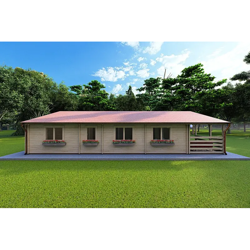 Maison en bois FIRENZE 8x12, 44/100/44 mm, côté gauche