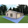 Maison isolée en bois NIZZA 8x14.5, 44/100/44 mm, façade côté droit