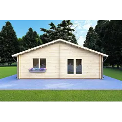 Maison isolée en bois NIZZA 8x14.5, 44/100/44 mm, vue frontale