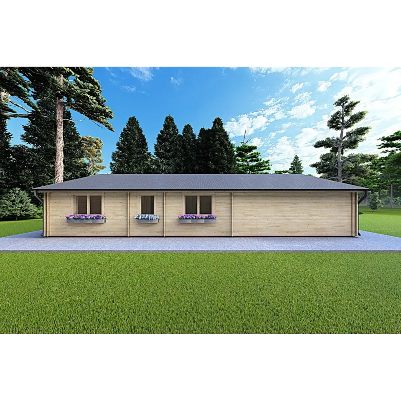 Maison isolée en bois NIZZA 8x14.5, 44/100/44 mm, côté droit