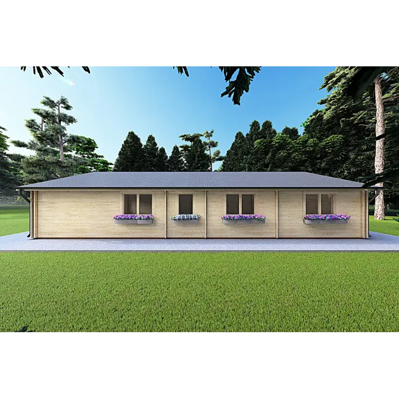 Maison isolée en bois NIZZA 8x14.5, 44/100/44 mm, côté gauche