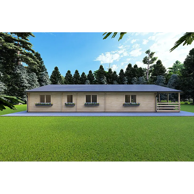 Maison en bois SOFIA 8x14.50, 44/100/44 mm, côté gauche